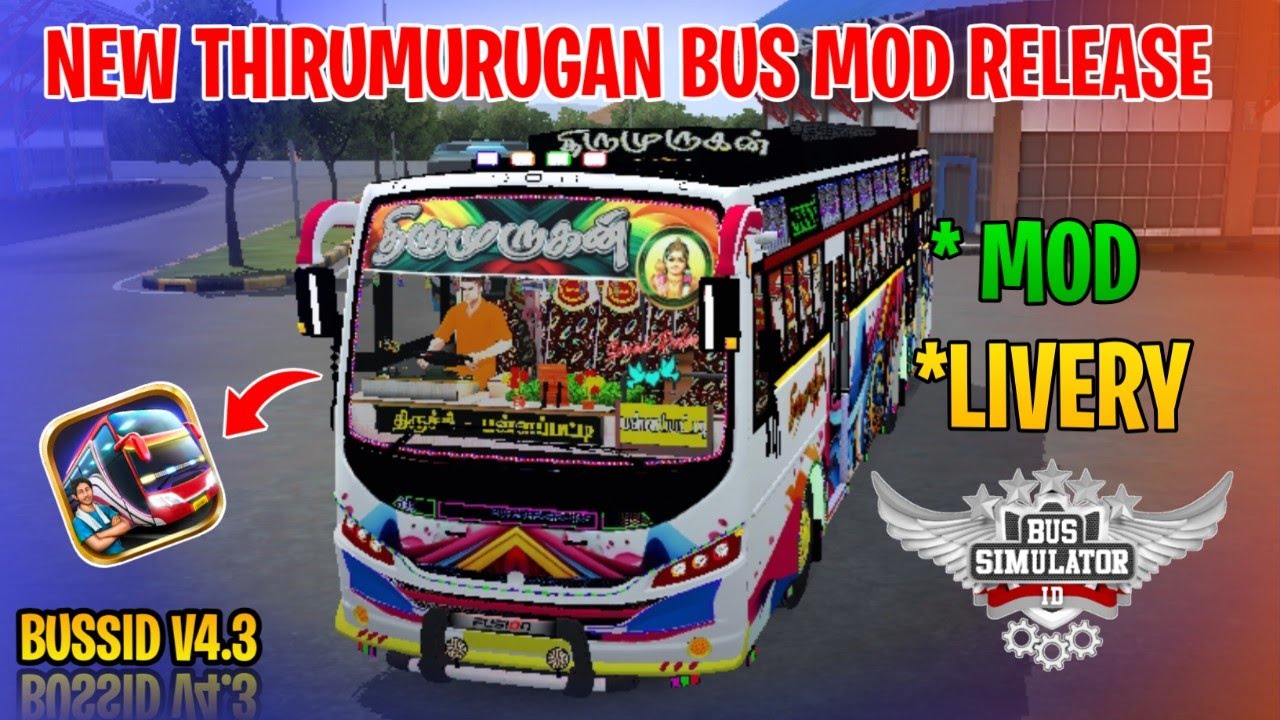 New Thirumurugan Bus Mod Tamil | Bus Simulator Indonesia | Thirumurugan Bus Livery In Bussid #new