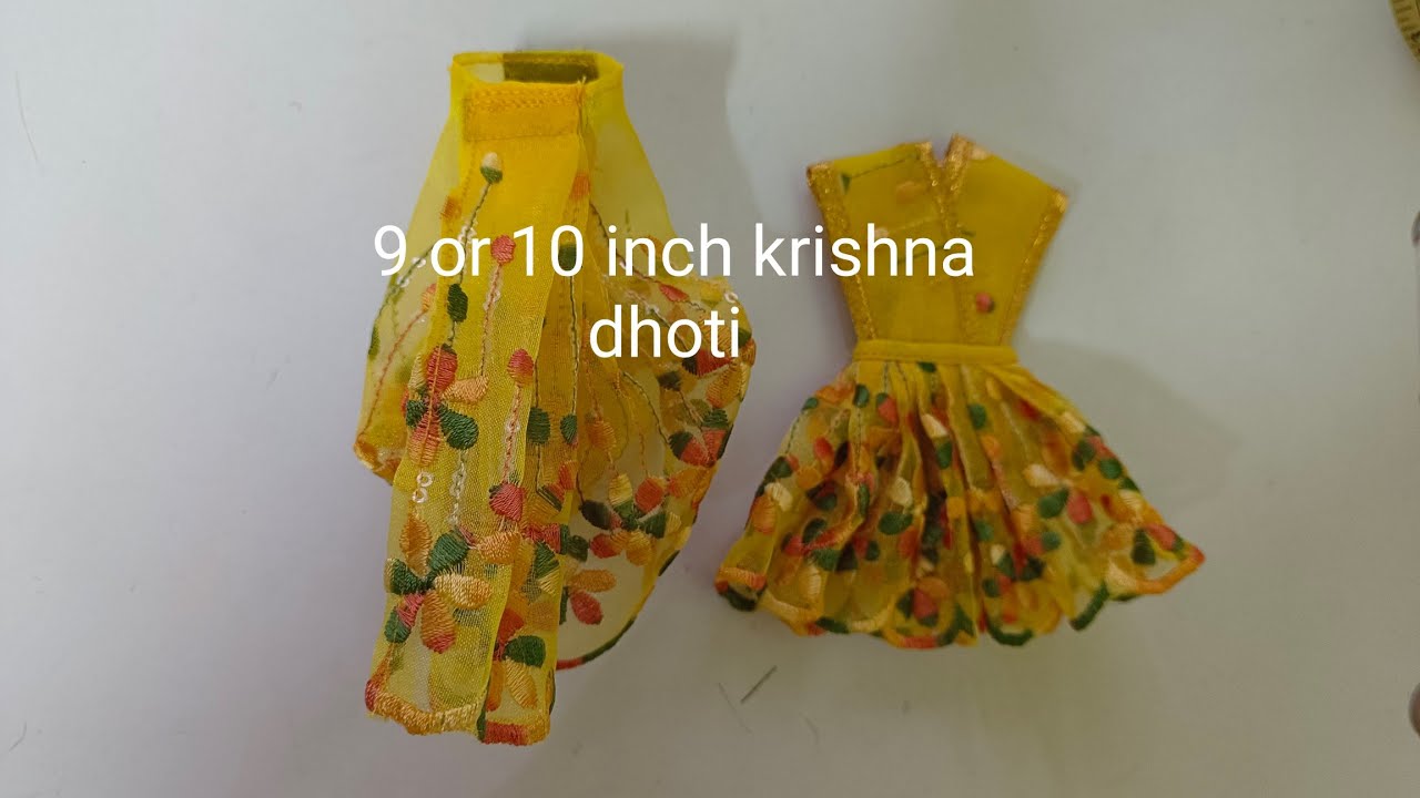 9 or 10 inch Yugal krishna dress || iskcon style dhoti for Krishna || yugal jodi dress ||