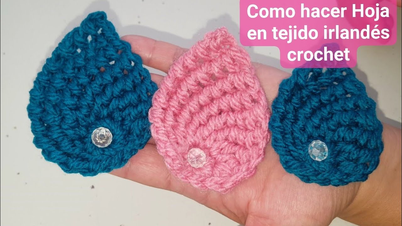 Como hacer hoja en tejido crochet irlandes