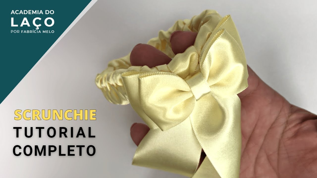 Scrunchie Trançado com fita de cetim #novidade #pap #papdelaços