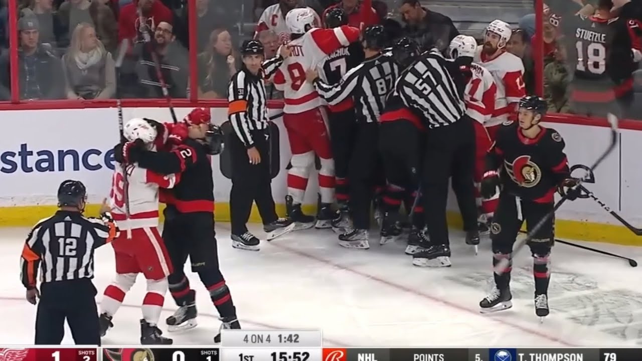 Rough stuff from the Ottawa Senators vs Detroit redwings game