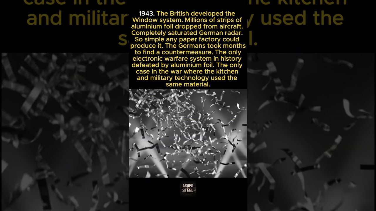 The British defeated German radar by dropping millions of strips of aluminium foil from aircraft