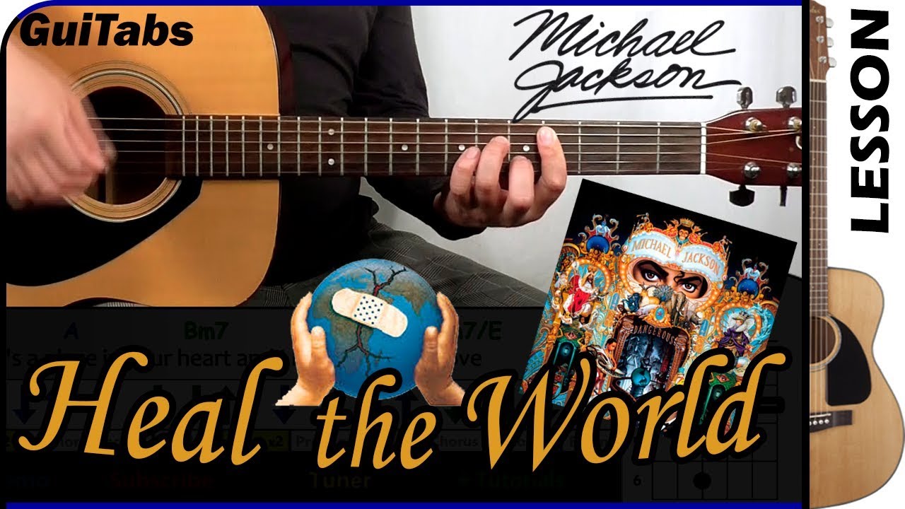 How to play HEAL THE WORLD 🌏 - Michael Jackson / GUITAR Lesson 🎸 / GuiTabs N°106