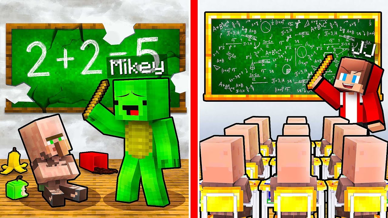 JJ and Mikey: POOR vs RICH School Battle in Minecraft - Maizen