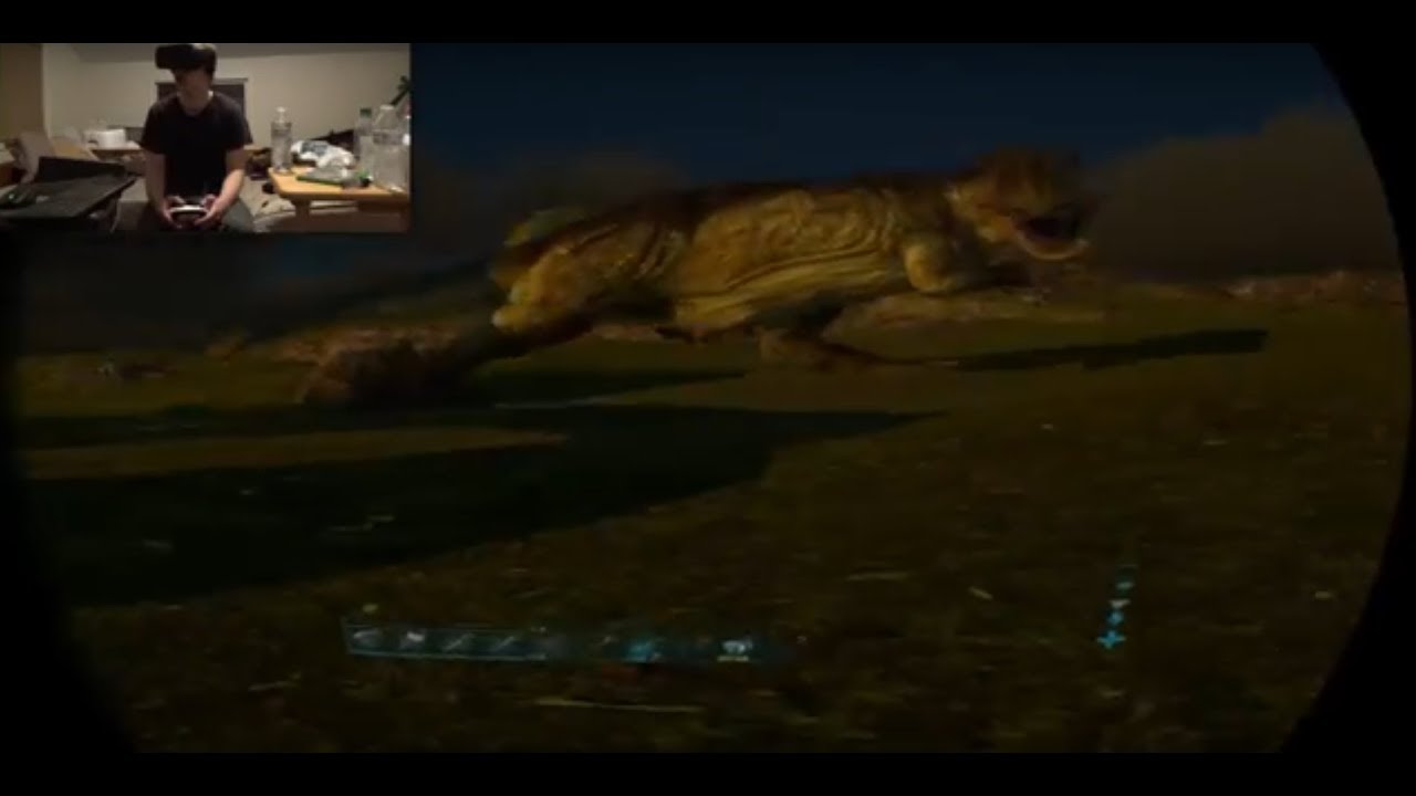ark survival evolved in vr: my new fear; taming a giga in vr!