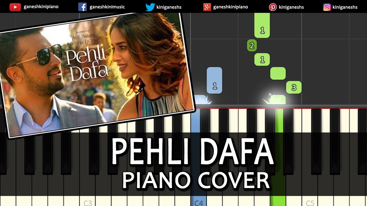 Pehli Dafa Atif Aslam|Hindi Song|Piano Chords Tutorial Lesson Instrumental Karaoke By Ganesh Kini
