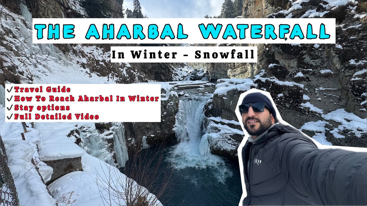 Aharbal Waterfall In Winters | Snowfall in Aharbal Waterfall | kashmir travel guide| #aharbal