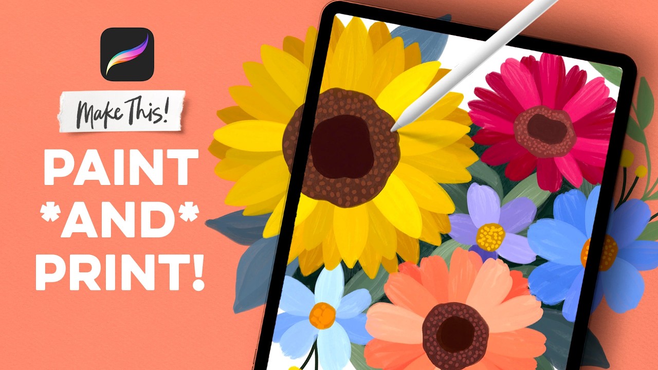 Paint *AND* Print a Flower Heart at Home with Procreate ✨