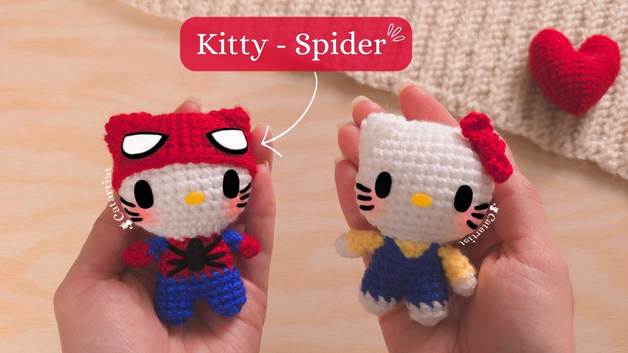 Hello Kitty Vestida de Spider-Man 😱😍 Amigurumi Paso a Paso | Crochet San Valentín ❤️