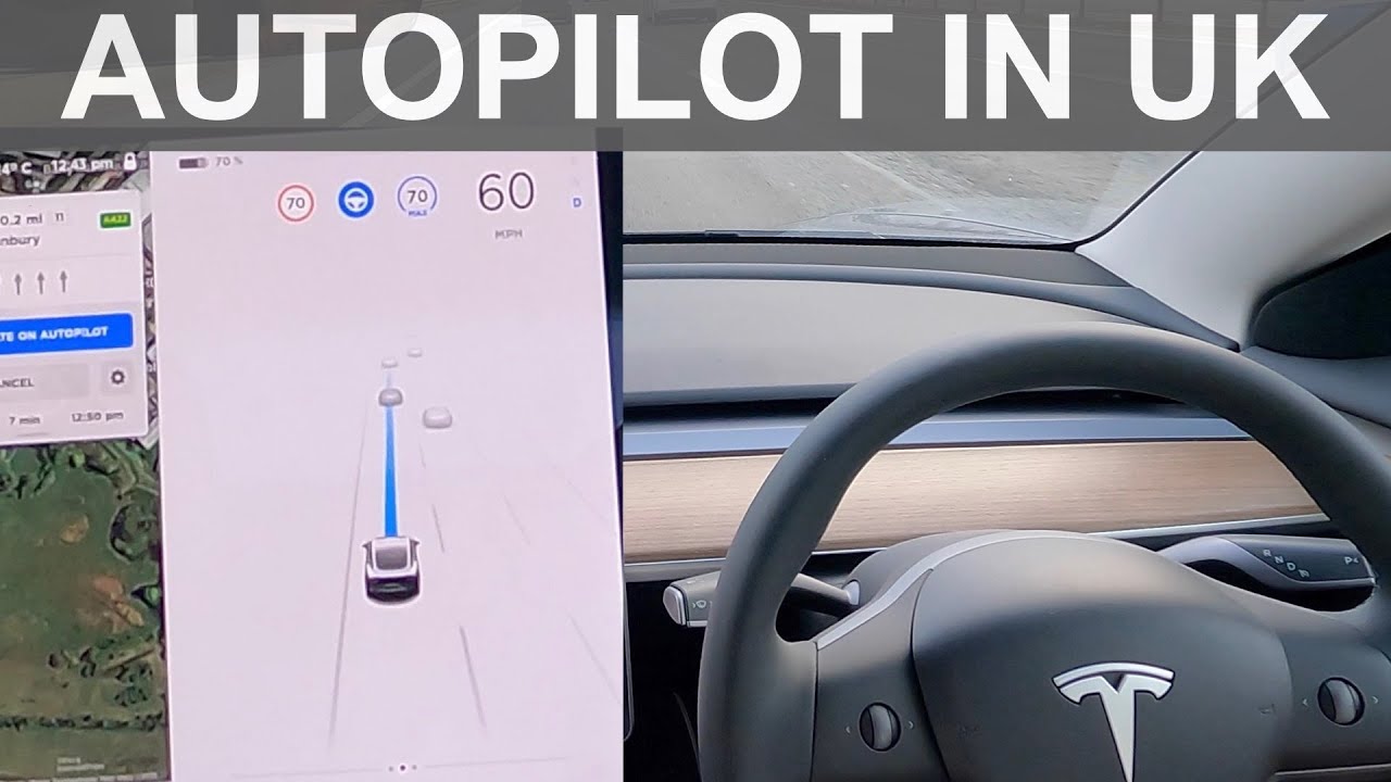 Enhanced Autopilot in a Tesla Model 3 LR 2021 (UK version)