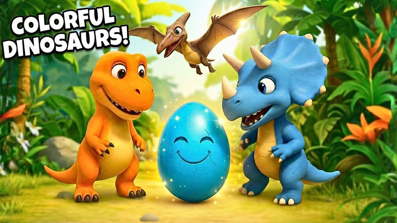 Learn Colors with Dinosaur Friends 🎵🦕 Color Song for Kids | Baby Dinosaurs Hatch!