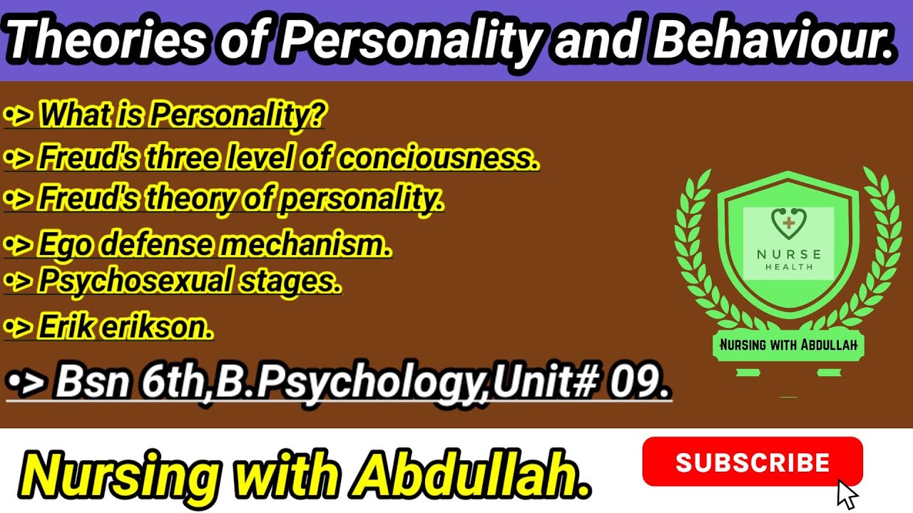 Theories of personality and Behaviour in urdu hindi| Bsn 6th semester| Unit# 9,part 1| B.psychology|