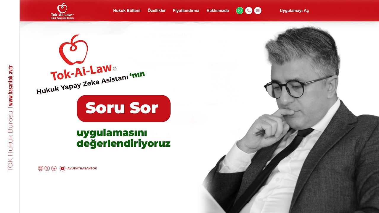 Bugün sizler için tokailaw hukuk yapay zeka asistanının soru sor uygulamasını değerlendiriyoruz