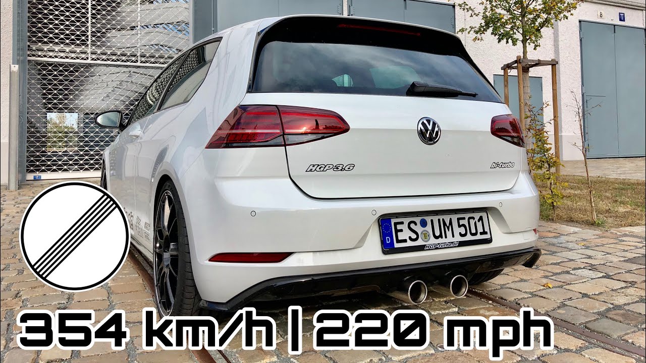 POV: HGP Golf 7 R 3.6 BiTurbo | 220 mph | 354,1 km/h TopSpeed Night-Run | 100-300 km/h | DynoTest 🚀