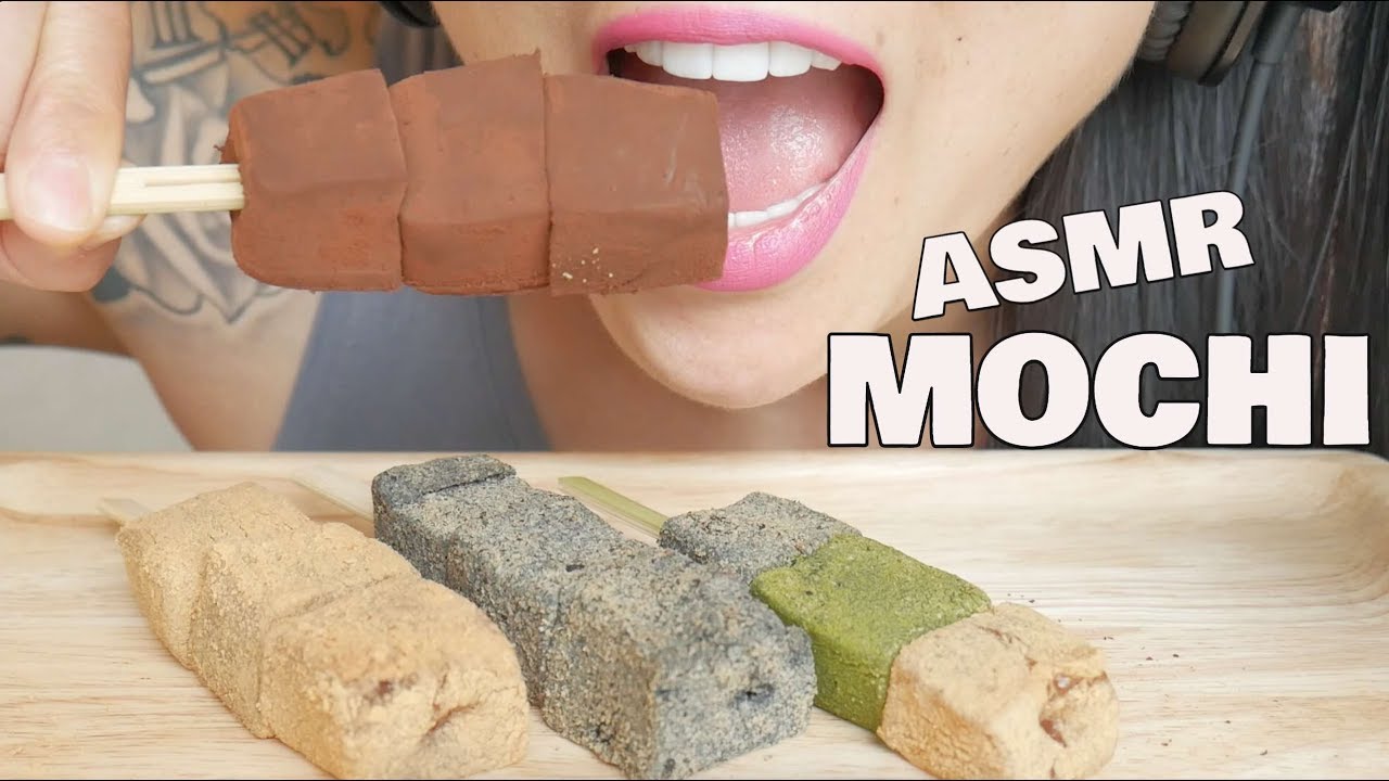 ASMR MOCHI on a STICK (SOFT STICKY EATING SOUND) | SAS-ASMR