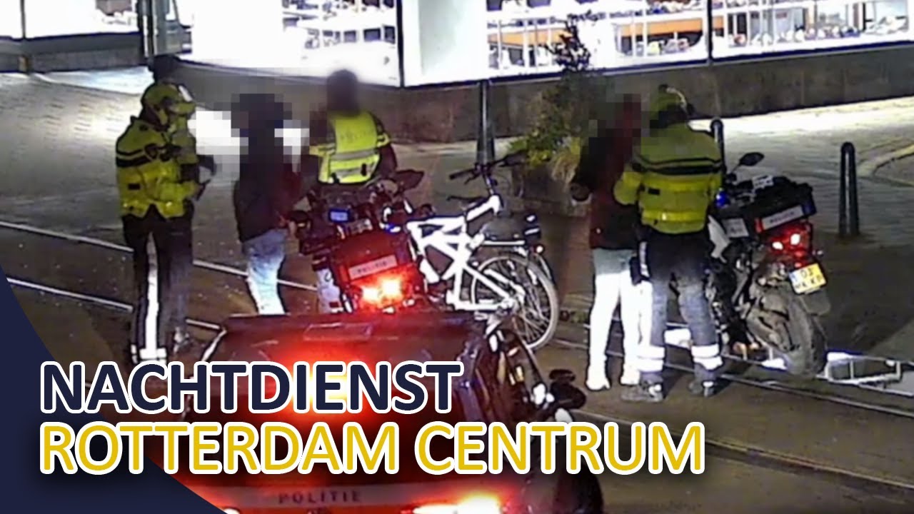 Politie | Nachtdienst in Rotterdam | Man met mes aangehouden | Politiemotor
