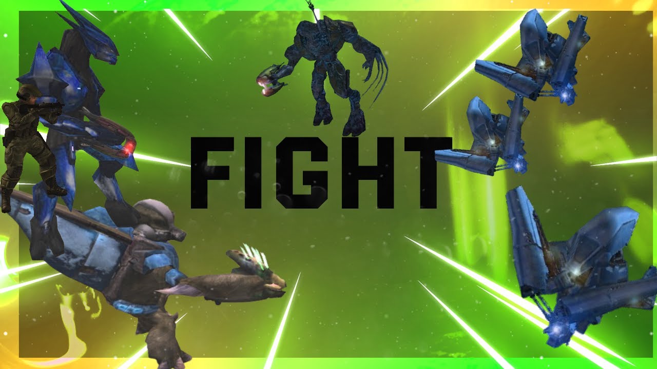 Keyes AI Battle UNSC + Covenant Vs Flood Vs Sentinels