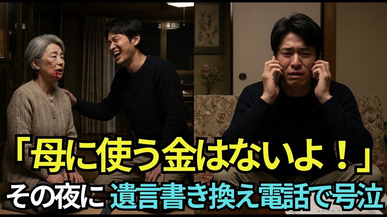 「母さんに使う金なんてない」笑う息子に5発も殴られ、その夜私は遺言を書き換えることを決意した→翌日、かかってきた電話に息子は号泣しながら…【シニアライフ】【60代以上の方へ】