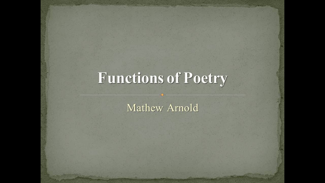 Functions of Poetry | Mathew Arnold | Victorian Criticism
