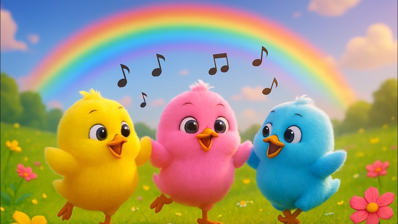 🌈 Colorful Baby Chicks Song | Hindi Kids Cartoon Rhyme