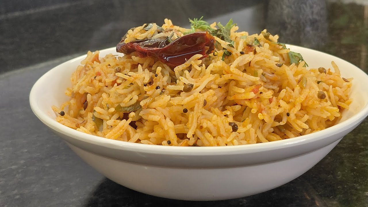 😋पेट भर गया लेकिन मन नही भरा😋आज बनाया साऊथ ईंडियन टोमॅटो राईस