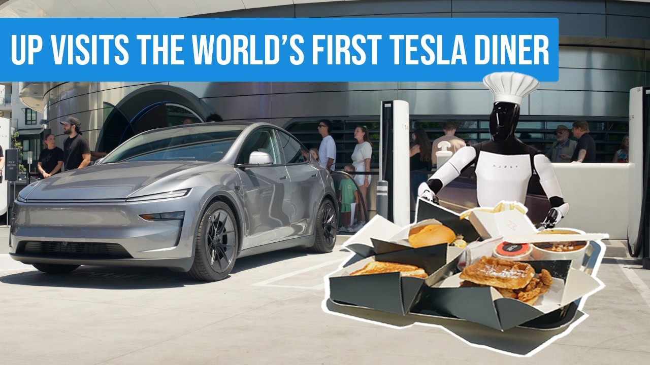 A Tesla Burger?? | Visiting the world's FIRST Tesla Diner