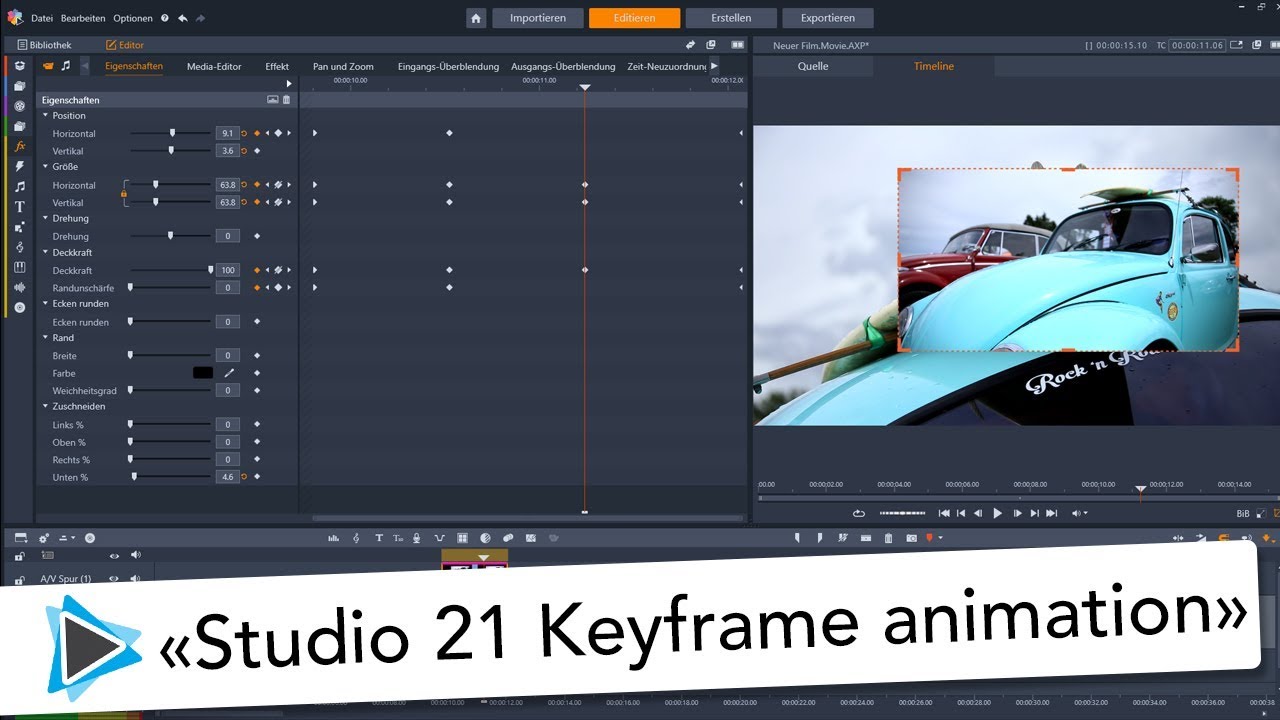 Neu in Pinnacle Studio 21 Keyframes Bild in Bild Animation Video Tutorial