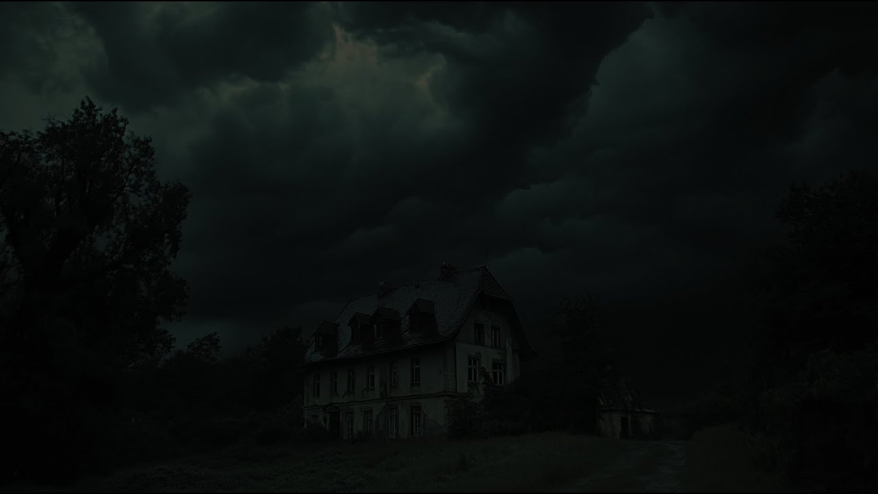 Lonely Villa On The Hillside, Relaxing Sound Of Thunder Roaring In Wind | Deep Sleep Stress Relief