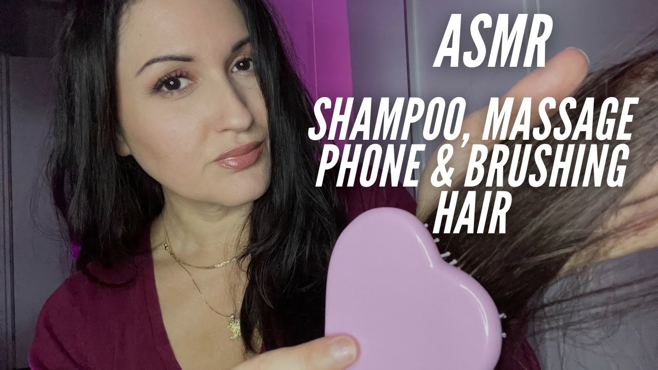 #ASMR 💆🏻‍♀️ Relaxing Shampoo, Scalp Massage, Brushing & Phone HAIR