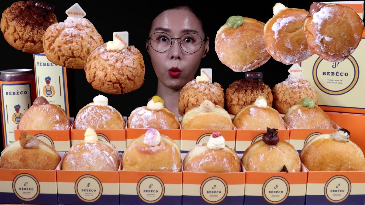 SUB)MUKBANG넉넉한 크림 도넛디저트 카페