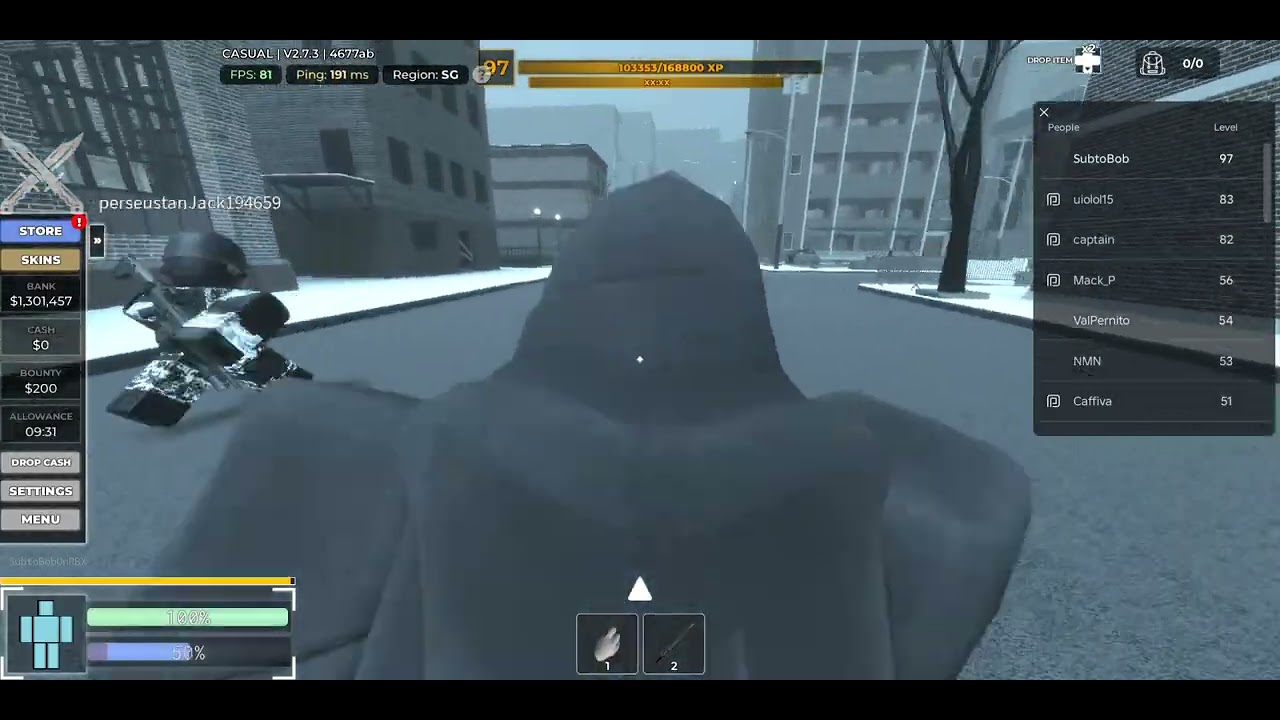 Roblox Criminality First time using Fallen (I died)