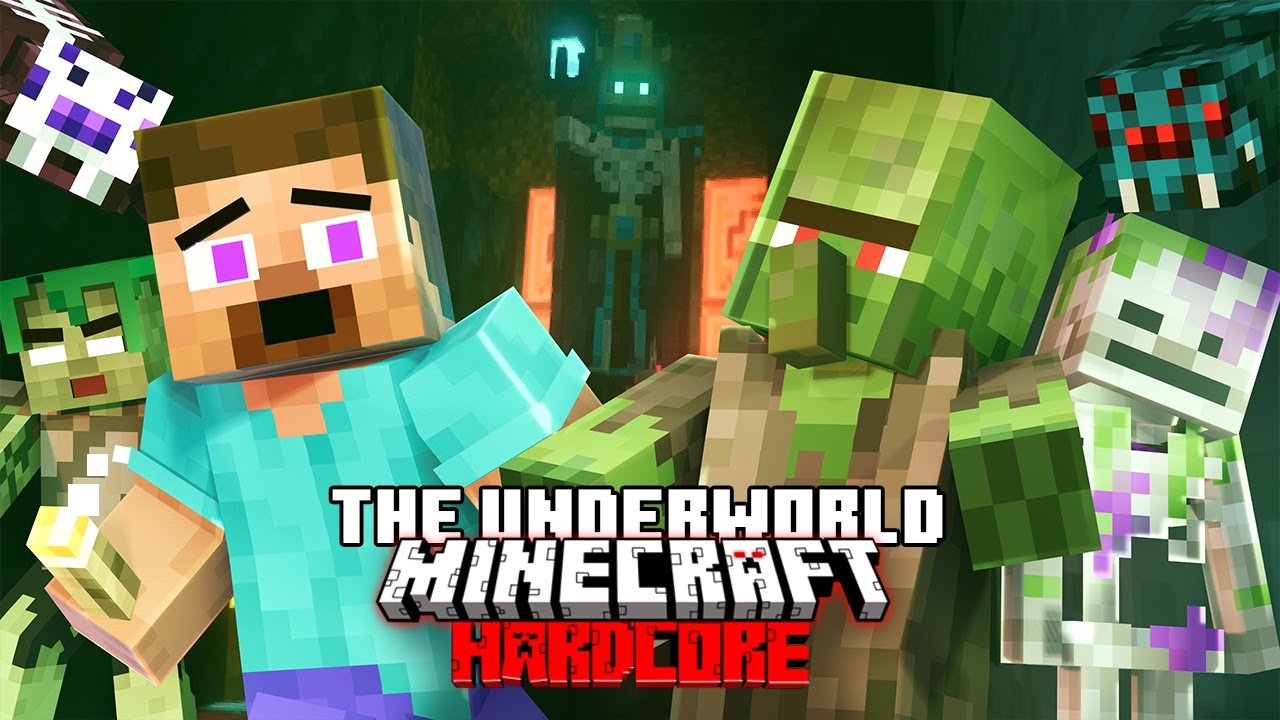 Пережить вторжение в подземный мир в хардкорном Minecraft