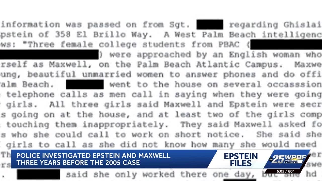New 2001 police report shows prior Epstein probe in Palm Beach; handwritten notes add disturbing ...