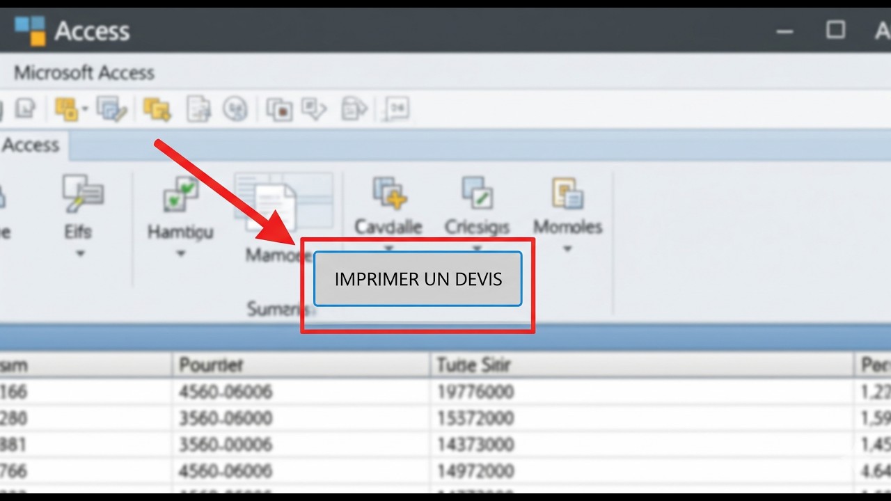 Imprimer un seul devis (Etat Access 11)