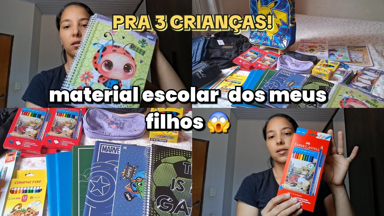 Material escolar 2026 completo das crianças |mostrando item por item 🤍