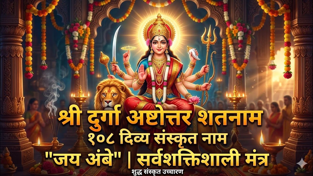 श्री दुर्गा अष्टोत्तर शतनाम | माँ के 108 नाम | Divine Sanskrit Stotram