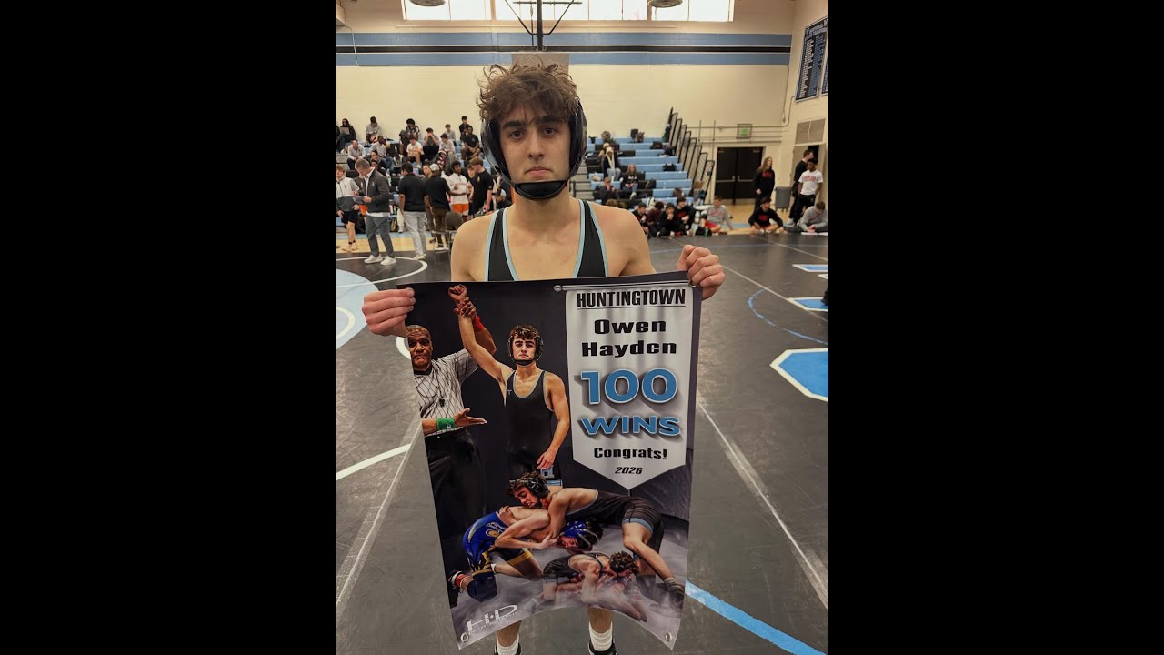 HUNTINGTOWN @  Iron Horse Duals,  Owen Hayden went 8 and 0 at the meet and passed the 100 win mark !