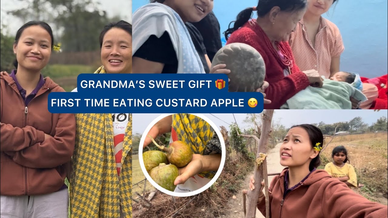 First Time Eating Custard Apple 😋 | Grandma’s Sweet Gift 🎁 | Arunachal Pradesh Lifestyle Vlog 😍