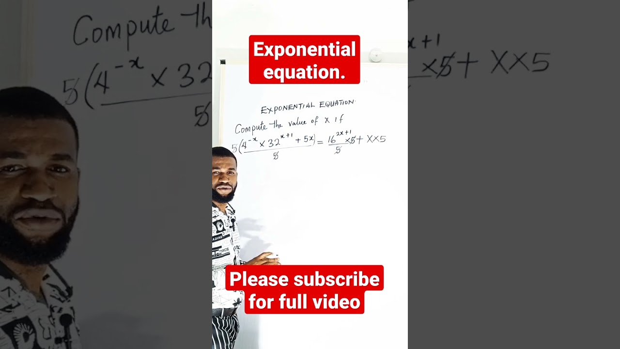 Exponential equation. #learn #waec2023 #sscexams #youtubeshorts #maths #exponential #skills