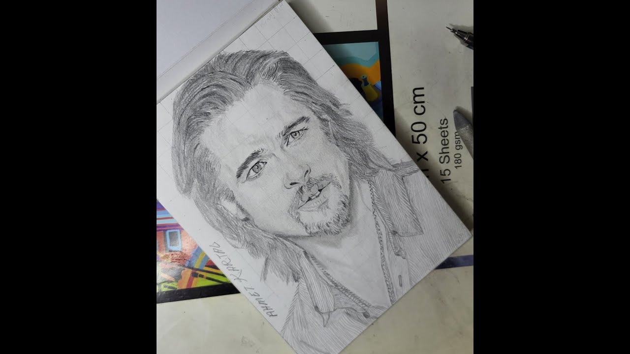 Hobim karakalem #pencildrawing #yeni #BRAD PİTT #adım adım gölğendirme #Ahmet kartal 