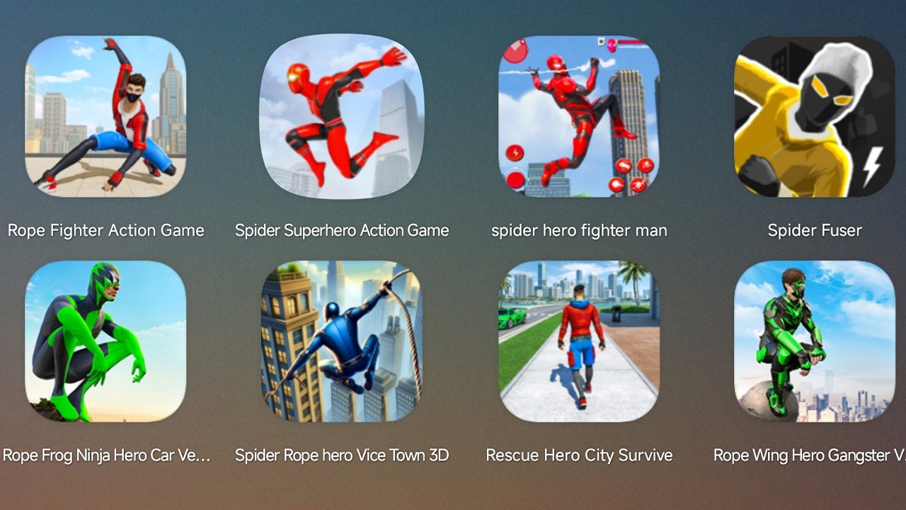 Rope Fighter Action,Spider Superhero,Spider Hero Fighter,Spider Fuser,Rope Frog Ninja Hero Car Venom