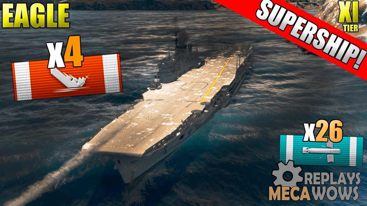 SUPERSHIP Eagle 4 Kills & 266k Damage | World of Warships Gameplay 4k