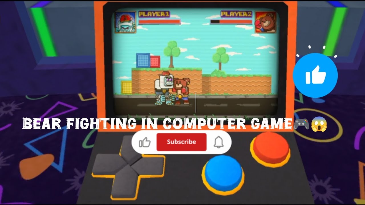 Bear is fighting in computer game🎮😱🔴#viral #video #popular #fypシ #trending #supergames 