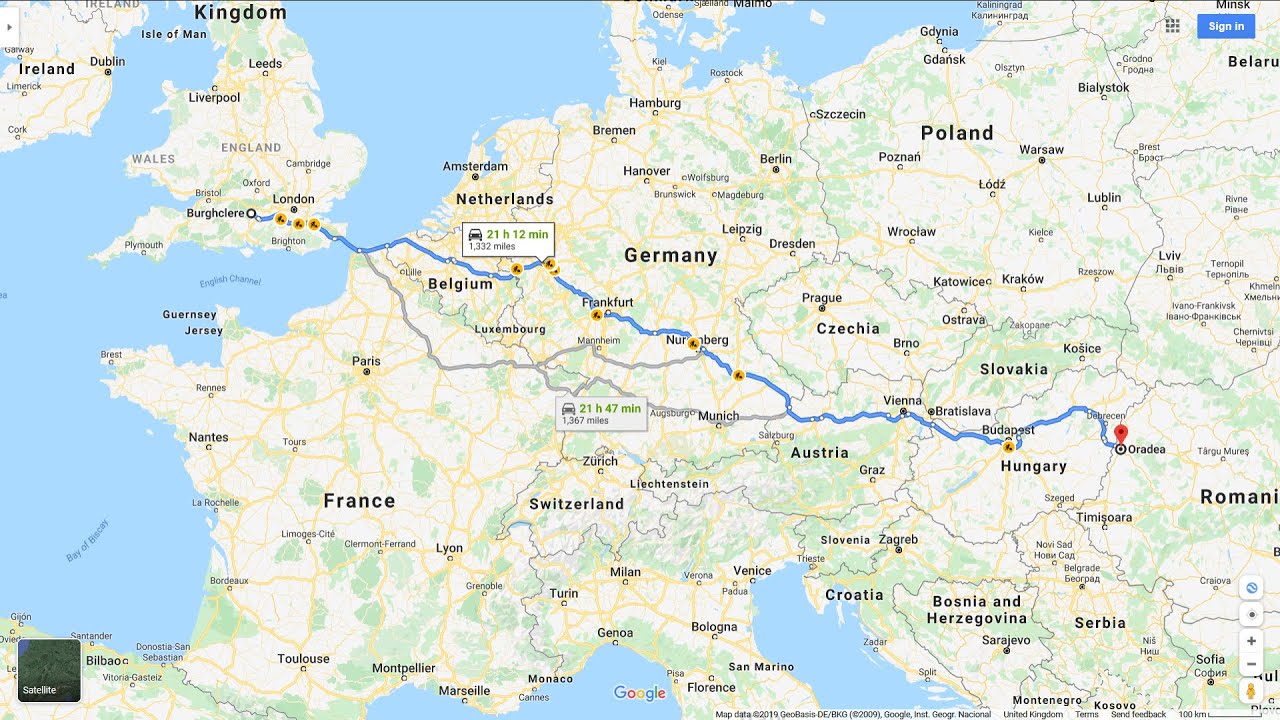 Driving timelapse across Europe