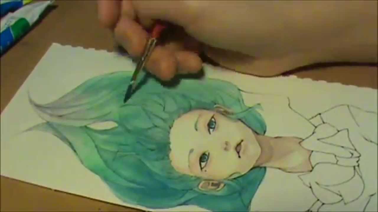 Watercolour Speedpaint | Colouring hair