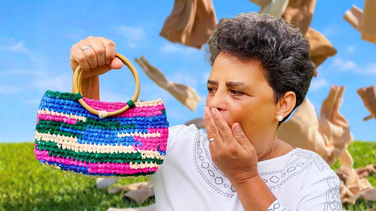 VOCÊ JOGARIA NO LIXO ? 😱 Bolsa de Crochê com Fios Reciclados | Crochê com ZERO REAIS 💵 
