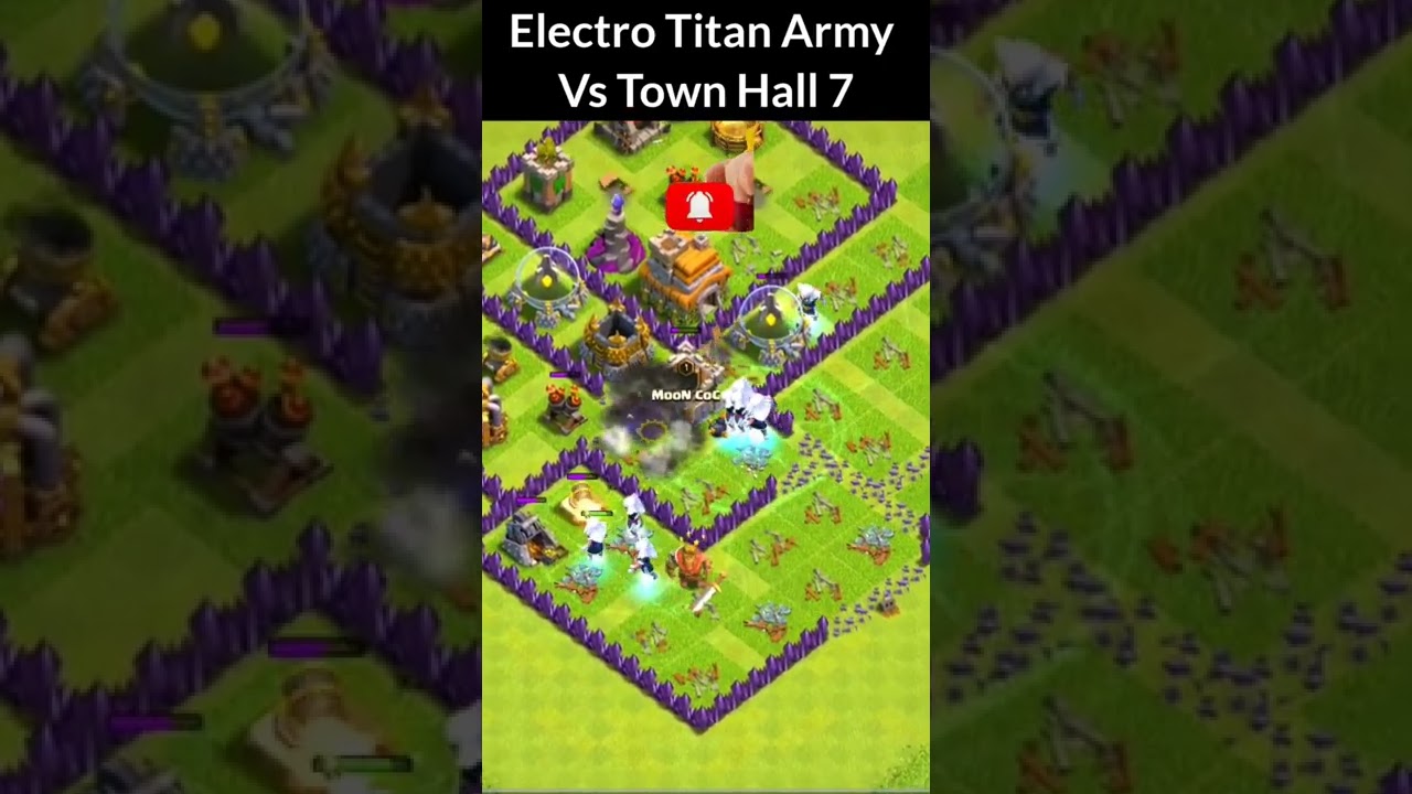 Electro Titan Army Vs Town Hall 7(Every TownHall Vs Electro Titan)#clashofclans #coc #shorts #viral