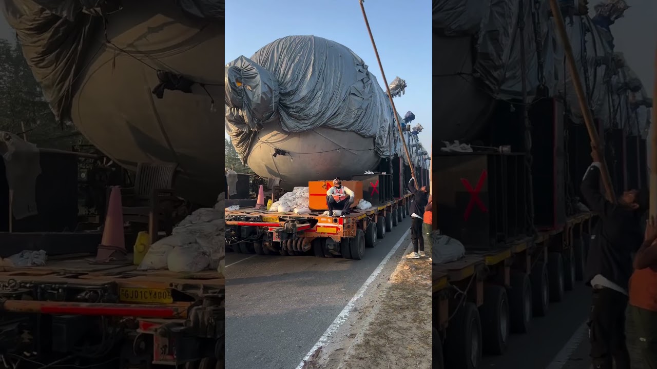 INDIA'S LARGEST TRUCK IN PUNJAB INDIA GUJARAT TO BATHINDA HMCL REFINERY RAMAN MANDI 