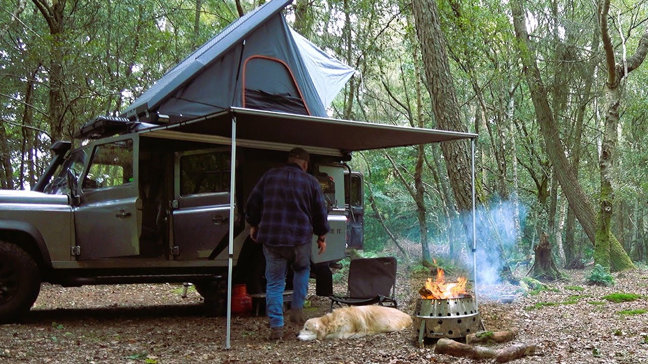 Camping in a Landrover Defender