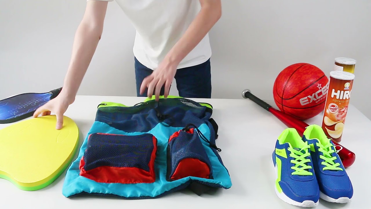 BeeGreen Swim Bag Mesh Backpack for Swimming Beach Bag for Gear Large Net Bag